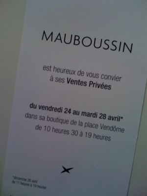 Ventes privées mauboussin