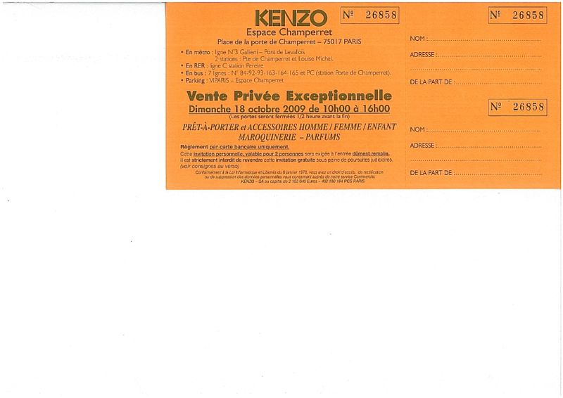 Invitation kenzo