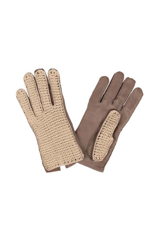 Gants hermès en agneau glacé et crochet de coton