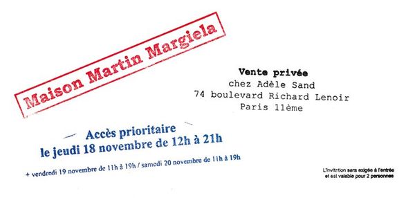 Invitation vente Margiela