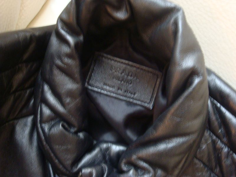 Blouson cuir Prada étiquette