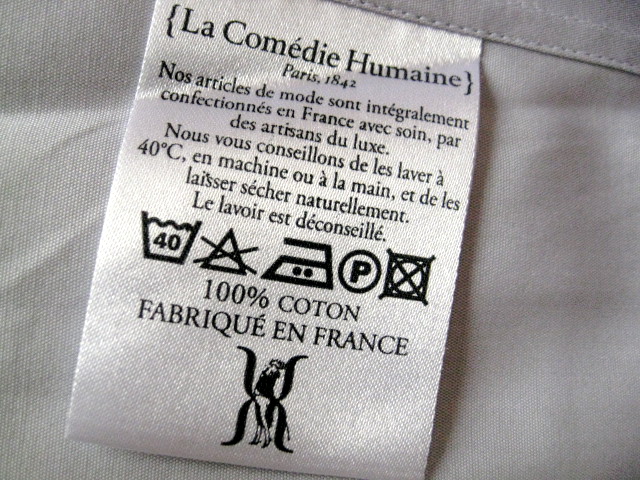 La comédie humaine chemise rastignac étiquette intérieure