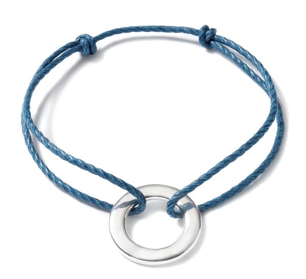 LILOU_La roue de Lilou Argent sur cordon twist bleu_37 euros