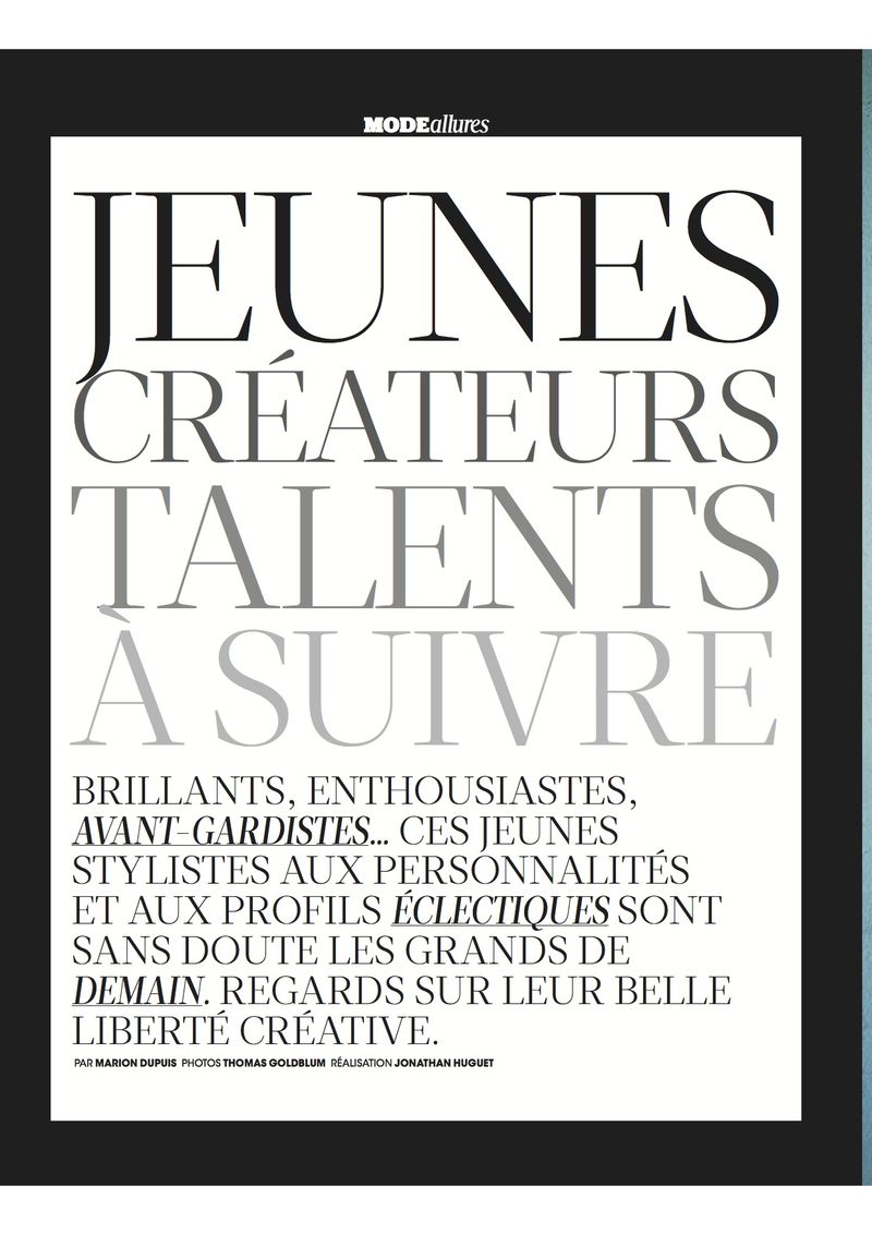 Jeune talents à suivre