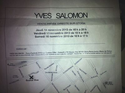 Vente privée yves salomon